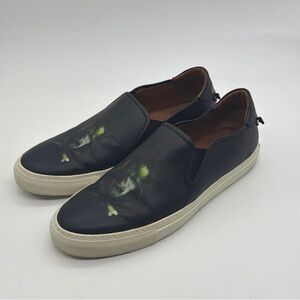 Givenchy Army Skull Slip-On Leather Skate Sneaker - Black - Size 12US / 45 (Y93)